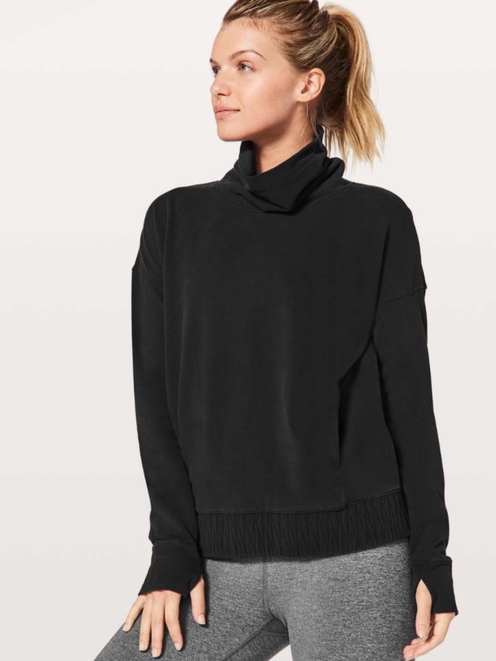 Lululemon Stress Less Pullover Sweatshirt Black Size 4